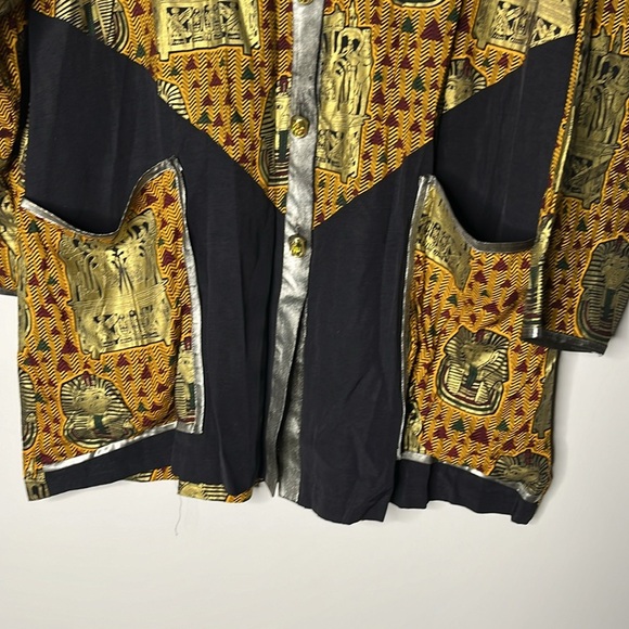 VINTAGE 3K FASHION Womens Multi Printed Button Front Top Jacket Size OS - Picture 4 of 8